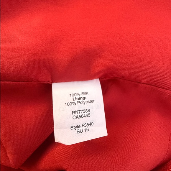 Madewell 100% Silk Red Palm Print Off Shoulder Dress Medium - Picture 7 of 10